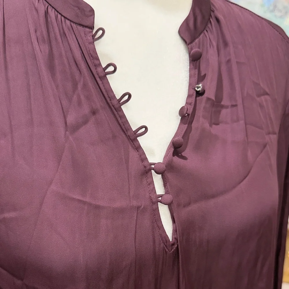 Paige Silky Elegant Plum Blouse Large - Picture 2 of 7